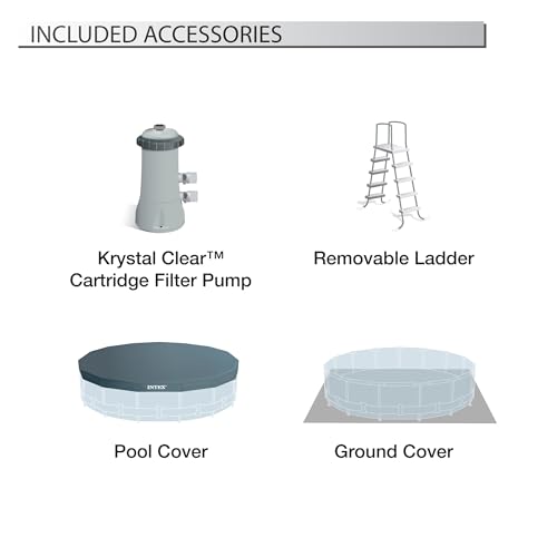 Intex-Greywood-Prism-Frame-15-x-48-Round-Above-Ground-Outdoor-Swimming-Pool-Set-with-1000-GPH-Filter-Pump-Ladder-Ground-Cloth-and-Pool-Cover Intex Greywood Prism Frame 15 x 48 Round Above Ground Outdoor Swimming Pool Set with 1000 GPH Filter Pump Ladder Ground Cloth and Pool Cover