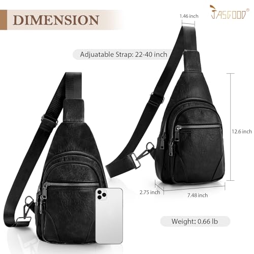 Image of JASGOOD Anti Theft Small Sling Bag for Women Leather Fanny Packs Crossbody Bags Trendy Anti-Theft Sling Purse for Travel