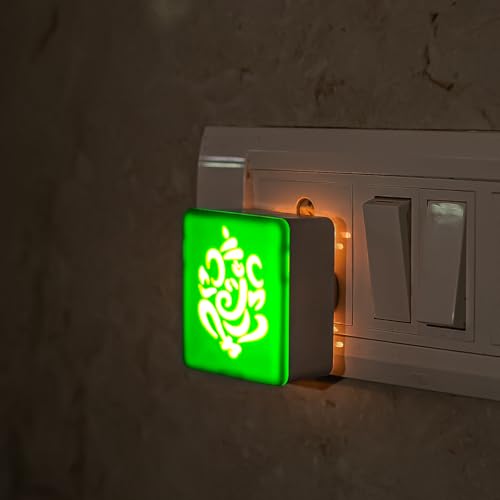 Image of Lexton Ganesh Ji Fancy LED Night Lamp with 2 Pin Socket for Spiritual Ambiance, 0.5 Watt, 230v (Warm White, Pack of 1)