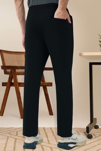 Image of SaintX Men's 4-Way Stretchable Athleisure Pants | Sweat Wicking Fabric | Slim Fit | Active - Sports Wear | Travel, Lounge & Casual Wear | Stylish Back Zipper Pocket | Available in Plus Size (ST06)