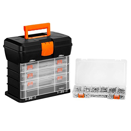 VonHaus Utility Tool Box Storage Organiser Case with 4 Drawers & Adjustable Dividers - Plastic Multi Tool Box Organiser with 4 Compartment Drawers - Ideal for DIY Tools and Accessories Storage 4 VonHaus Utility Tool Box Storage Organiser Case with 4 Drawers & Adjustable Dividers - Plastic Multi Tool Box Organiser with 4 Compartment Drawers - Ideal for DIY Tools and Accessories Storage - Image 4