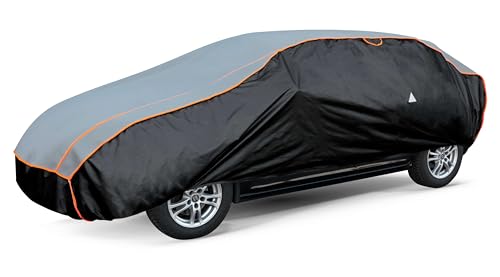 WALSER Telo Copriauto antigrandine, copertura per auto antigrandine, telone protettivo idrorepellente Basic, telo copriauto traspirante Misura 2 - antracite-nero
