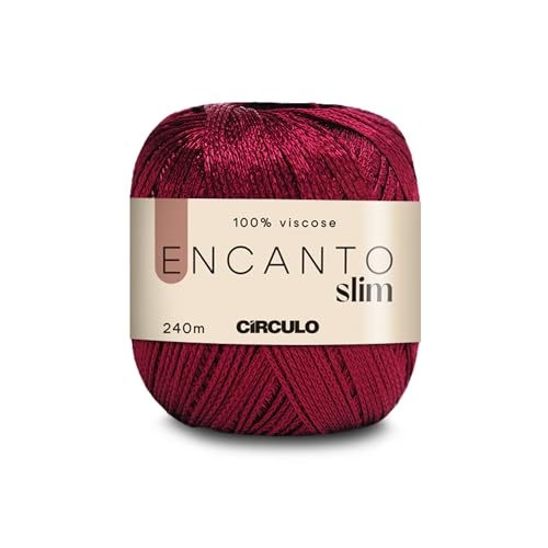 Image of CIRCULO Encanto Slim Yarn 100% Viscose - Luxury & Shine - Sport Weight Yarn - 262 yds, 3.52 oz - Color 3794 - Bordeaux