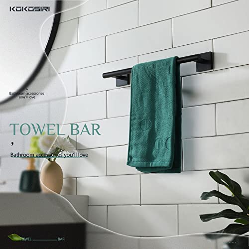 Image of KOKOSIRI Bathroom Towel Bars 12 Inch Towel Ring Matte Black 30CM Hand Towel Holder for Bath Kitchen Wall Stainless Steel B4005BK-L12