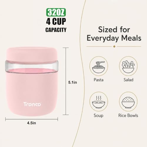 Image of Tronco 32 oz Glass Food Storage & Lunch Bowl Containers with Airtight Lids