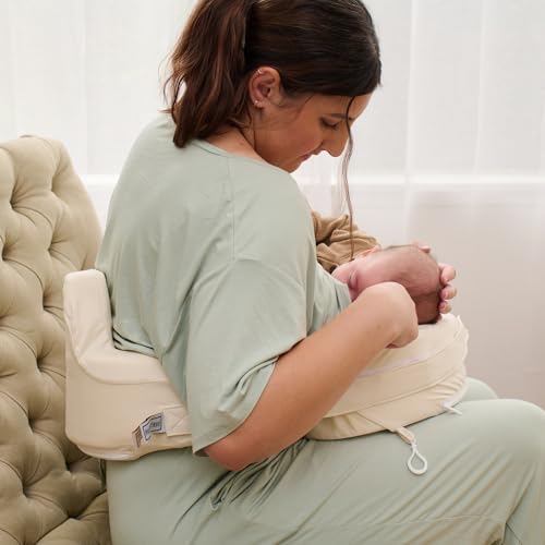 Image of My Brest Friend Super Deluxe Nursing Pillow Cover - Slipcovers for Baby - Adjustable Fit, Easy Care, Durable - Nursing Pillow Not Included 100% Organic Cotton Oat