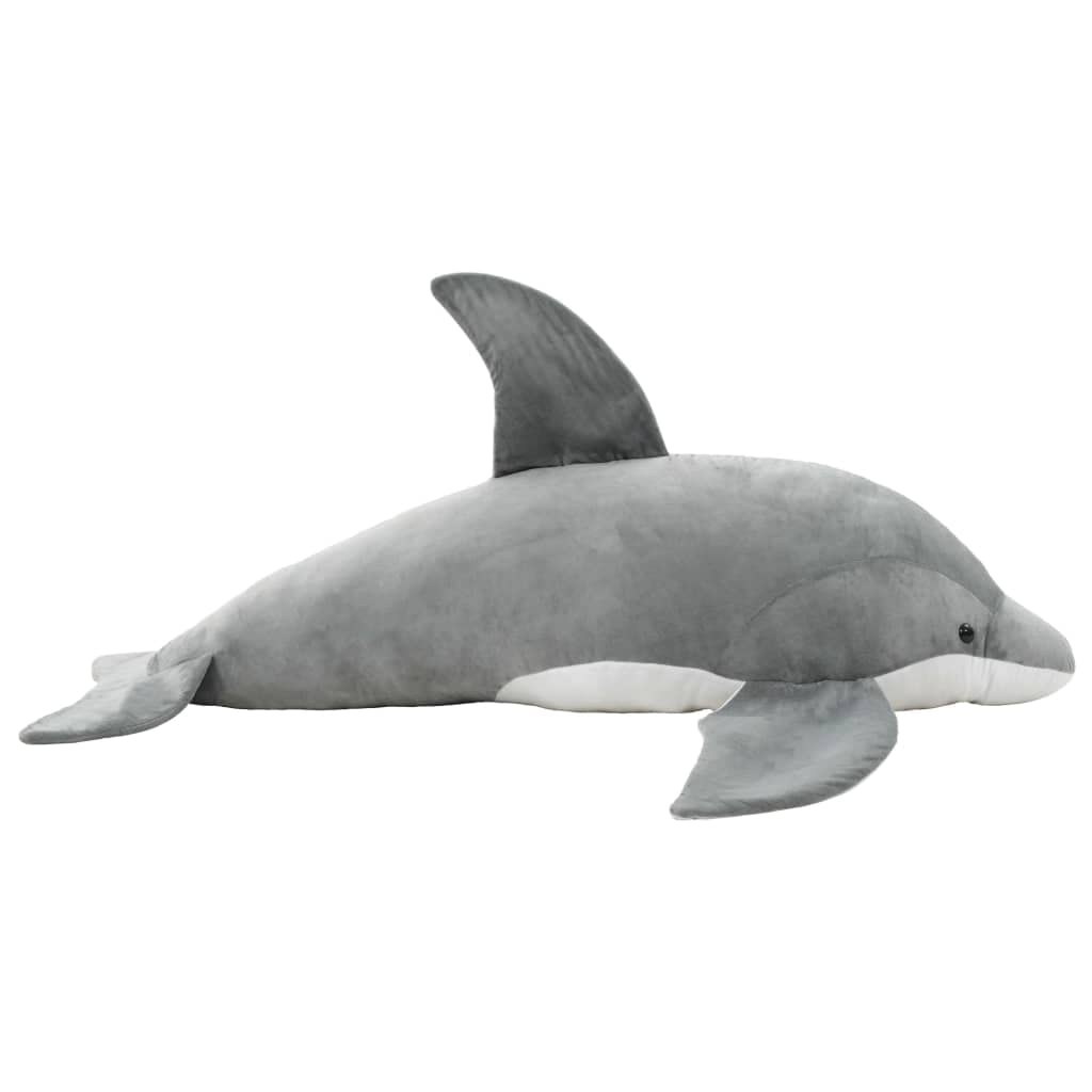 Plüsch Delfin Kuscheltier Grau Weiches Stofftier Kinder Baby Geschenk Einschlafhilfe Reisebegleiter Kuschelfreund für Mädchen Jungen, 100 x 40 cm, waschbar, ideal für Kinderzimmer und Bett