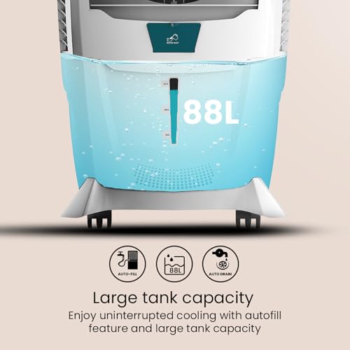 Image of Crompton Ozone 88 Litres Desert Air Cooler for home | Large & Easy Clean Ice Chamber | 4-Way Air Deflection | High Density Honeycomb Pads | Everlast Pump | Auto Fill