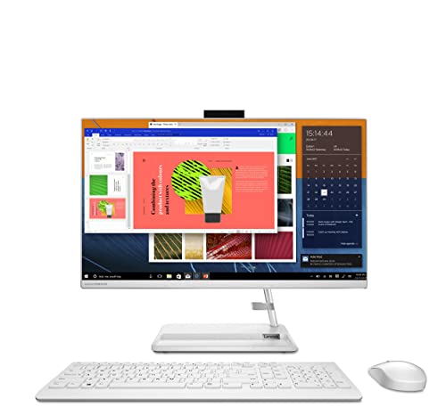 Image of Lenovo IdeaCentre AIO 3 Gen 6 2-in-1 Desktop Computer (23.8 inch Full HD, AMD Ryzen 5 5500U, 16GB RAM, 512 GB SSD, Windows 11 Home) White - Spanish QWERTY Mouse and Keyboard