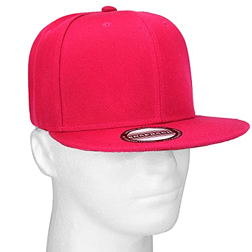 Image of Classic Snapback Hat Cap Hip Hop Style Flat Bill Blank Solid Color Adjustable Size