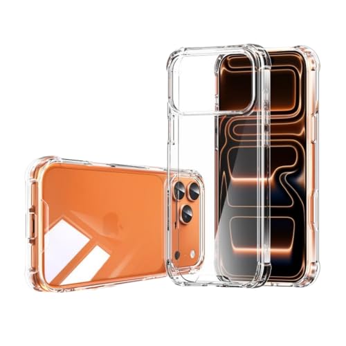 TEOPHA Clear Case for iPhone 17 Pro (6.3-Inch) Clear 17 Pro Case Slim Hard PC Back & Soft TPU Shockproof Anti-Scratch Phone Bumper Cover for iPhone 17 Pro - Clear
