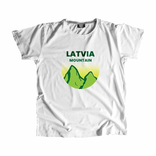 T-shirt Latvia Mountain blanc : vêtement de randonnée unisexe pour vos sorties nature
