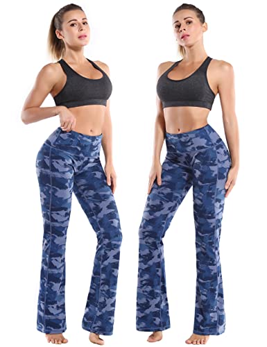 Image of BUBBLELIME 29 inch /31 inch /33 inch /35 inch /37 inch 3 Styles Women's High Waist Bootcut Yoga Pants Basic /Side Pockets Tummy Control Workout Flared