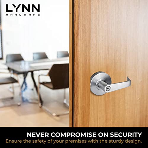 LYNN HARDWARE - Entrance - Commercial Door Lock - Heavy-Duty Designer Handles for Doors - Durable Grade 2 Indoor Locks for Doors - Cylindrical Door Handle Lock - ADA Compliant - Satin Chrome by LYNN HARDWARE - Image 4