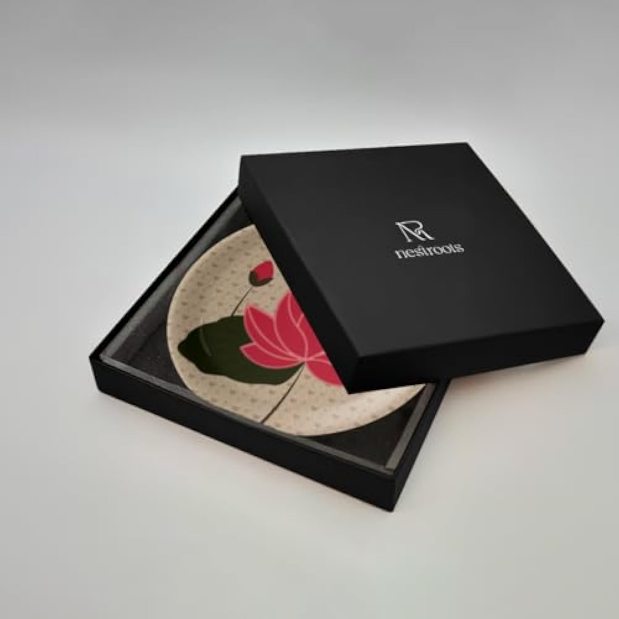 Lotus Floral Leaf Decorative Porcelain Wall Plate