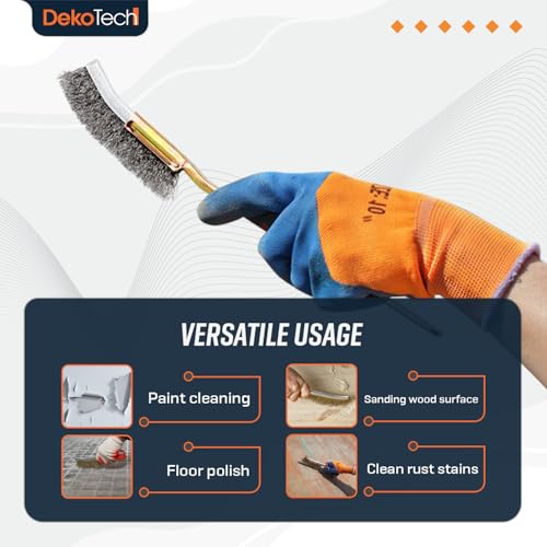 Image of Bend Head Steel Wire Brush Set - Industrial-Grade Curved Wire Brushes for Precision Cleaning, Rust & Paint Removal, Deburring, and Surface Preparation ( 4 Pack )