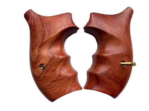 New Grip for 5&W, K/L Frame Round Butt Finger Groove, Governor, Revolver Grips, Smooth praduak Wood No 01, Thai Handmade