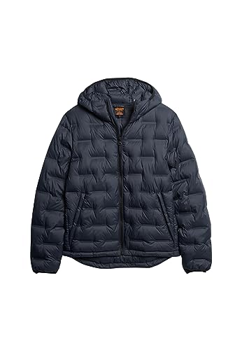 Image of Superdry QUILTED PUFFER COAT M5011811A Eclipse Navy Size S, Eclipse Navy Blue, S