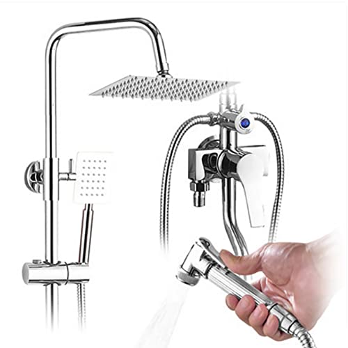 Ensemble de robinetterie de douche murale anti-calcaire avec pommeau pluie 4