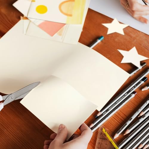 100 Sheets Cream Cardstock 8.5 x 11 Off White Card Stock,Goefun 65lb Ivory Paper Printer Paper for Cards Making, Office Printing, Wedding image 1