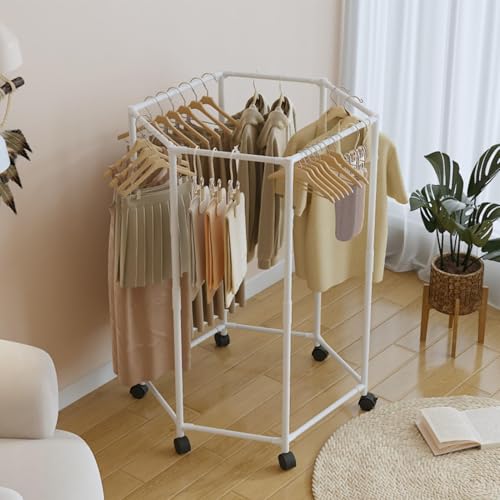 Space-Saving Laundry Rack | Hexagonal Clothes Drying Hanger Multi-Use Storage Stand for Garments Blankets Towels Coats - Ideal for Home Dorm Apartment Bedroom Living Room - Image 3