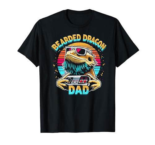 Bearded Dragon Dad Vintage Videojuego Lizard Reptile Lover Camiseta