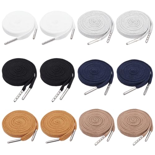 BENECREAT 12Pcs 18.37 Yards Corset Lace Cord, 0.31 Inch Polycotton Drawstring Cords Corset Waist Belt Lace-up Tied for Garment Accessories Sports Pants Sweatpants Sweater, 6 Colors