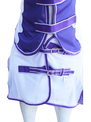 Image of Challenger Horse Scrim Summer Spring Airflow Mesh Fly Sheet Neck White Purple 73154