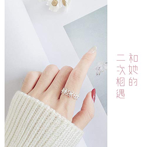Bague ajustable fleur pour doigts sensibles anneau ouvert de mariage - 2