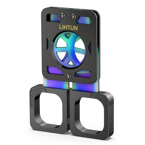 LIHTUN Cigar Cutter with Stainless Steel Iridescent Hollow Blade, Guillotine Double Cut Hand-held Cigar Scissors, Cigar Accessories Gift for Cigar Lovers (Black)