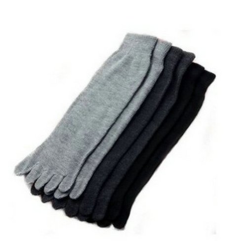 asoidchi Unisex Adult Absorbent Comfortable Five Fingers Toe Socks 3 Pairs/Set