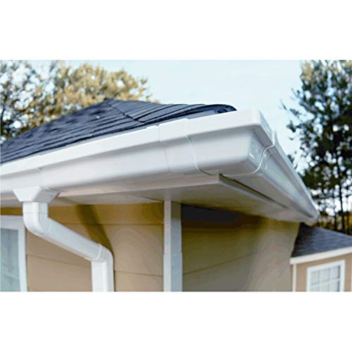 Gutter Slip Joint Connector, K-Style, Traditional, Vinyl, White, 2-Pc., 5-In.