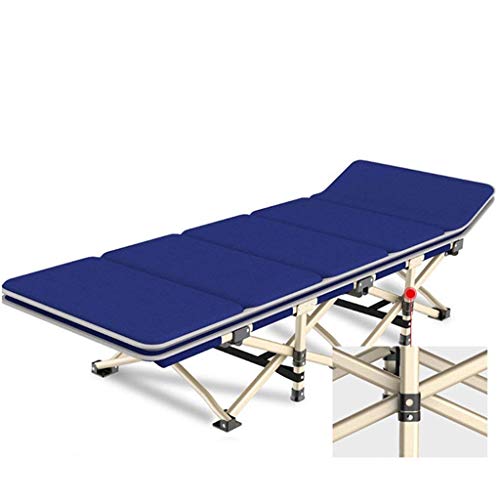 Deckchair Sun Lounger Folding Lounge Chair Recliners, Zero Gravity No Assembly Indoor Outdoor Camping Portable Stool Seat with Pad (Color : Blue)