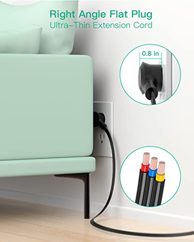 Image of mifaso Surge Protector Power Strip - mifaso 8 Outlets 4 USB (2 USB C) Charging Ports (WHT) (Black -, 3.04 m)
