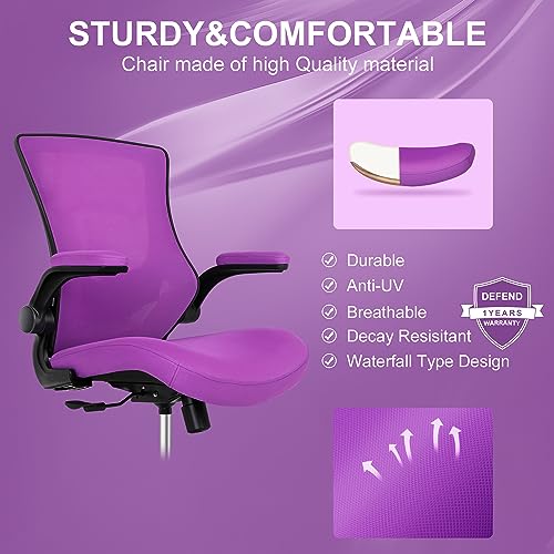 Image of Misolant Tall Office Chair, Drafting Chair for Standing Desk, High Office Chair with Adjustable Lumbar Support, Flip-up Arm and Footrest Ring, Tall Drafting Chair for Bar Height Desk
