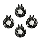 Eshan Magnetic Golf Hat Clips Ball Marker Holders (4 Pack, Galvanizde Black) for Golf Gloves Hats Bags Caps Visor Belt