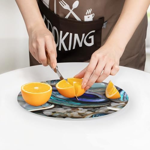 Planche à découper en verre imprimé ormeau nacre cadeau idéal chef - 8
