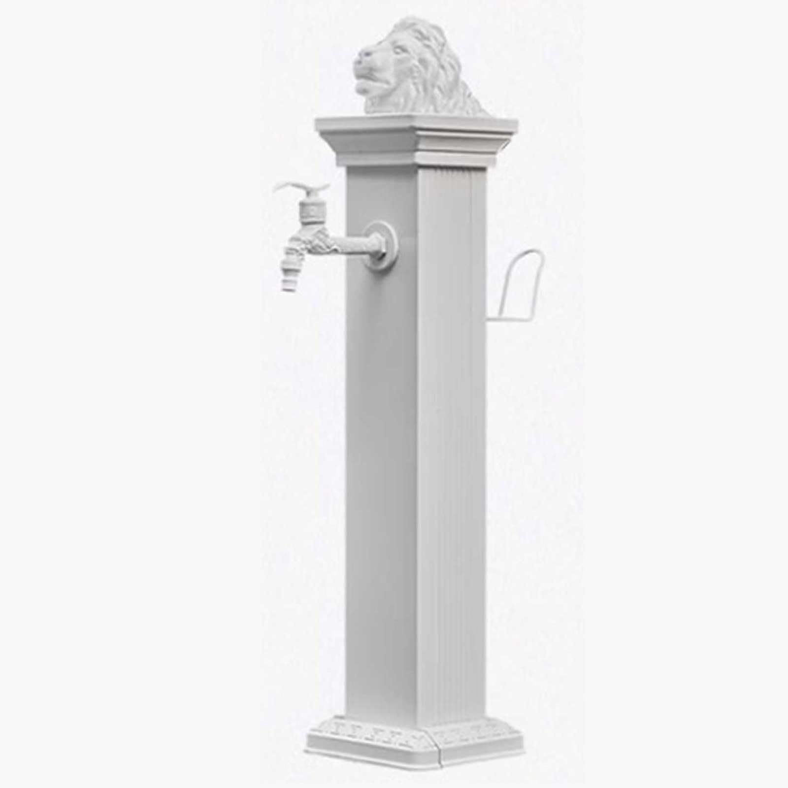 WOTZOV Faucet Water Column,Outdoor Garden Water Column With Faucet, 72Cm Aluminum Alloy Antifreeze Stand, Perfect For Farm, Ranch & Backyard Use - Black Finish，White 112cm/44in