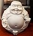 3in Happy Buddha Statue / Laughing Buddha Figurine / Idol. Made of Poly Marble. Premium Quality Buddha Decor. (Grey Natural Stone Color Finish)