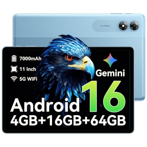 Image of TABWEE T30 Android 16 Tablet 11 inch, Gemini AI, 4GB+12GB RAM 64GB ROM 4TB Expandable, HD+ IPS Eye-Care Display, WiFi, Dual Camera, USB-C