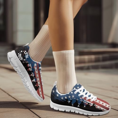 Image of GIFTPUZZ Mens Lace Up Athletic Trainers Running Sneakers Wedge Breathable Gym Lightweight Sports Tennis Shoes