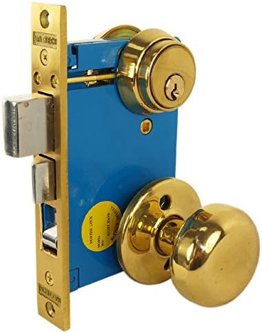 RHR Right Hand Reverse Double Cylinder Iron Gate Ornamental Mortise Lock Set with 2-1/2" Backset
