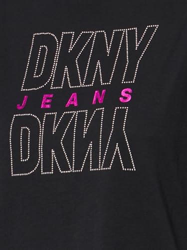 Image of DKNY Women's Short Sleeve V-Neck Mesh Ruched Knit Top