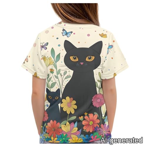 Image of Renewold Kids Novelty T-Shirt for Girls Boys Short Sleeve Crewneck Summer Tee Soft Breathable Graphic Shirt for Age 2-16