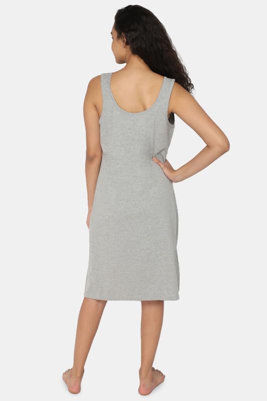 Image of INTIMACY LINGERIE Knee-Length Cotton Slips for Women Maxi Nighty Slip 3 /4 Slip Short Nighty Comfortable Cotton Night Slip for Women
