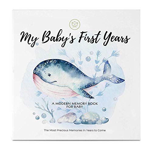 KeaBabies First 5 Years Baby Memory Book Journal - 90 Pages Hardcover First Year Keepsake Milestone Baby Book For Boys, Girls - Baby Scrapbook - Baby Album And Memory Book (SeaWorld)