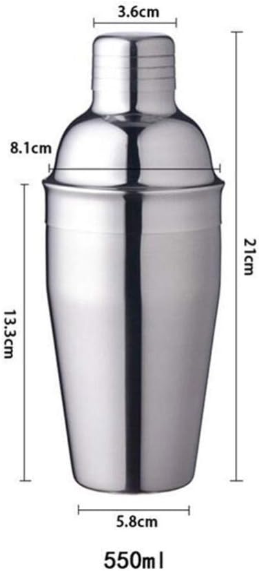 6 Pcs 550ml Stainless Steel Cocktail Shaker Mixer Kit Bar Bartender Shaker SpoonIce Tong Tools Set with Wine Rack