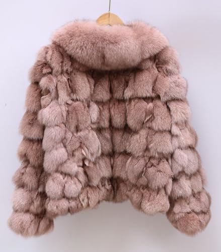 Women's Genuine Fox Fur Coat Thick Warm Fur Jacket Winter coat3