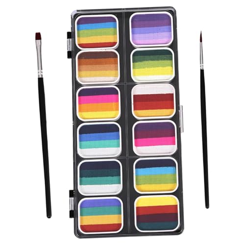 Palette maquillage arc-en-ciel à l'eau avec compartiment de rangement pour Halloween