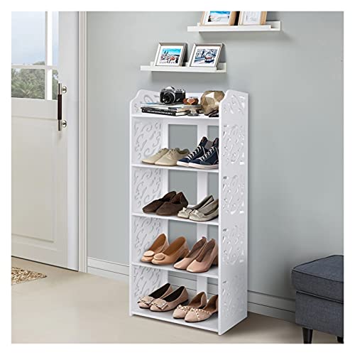 Organisateur de chaussures 5 couches étagère blanche compacte